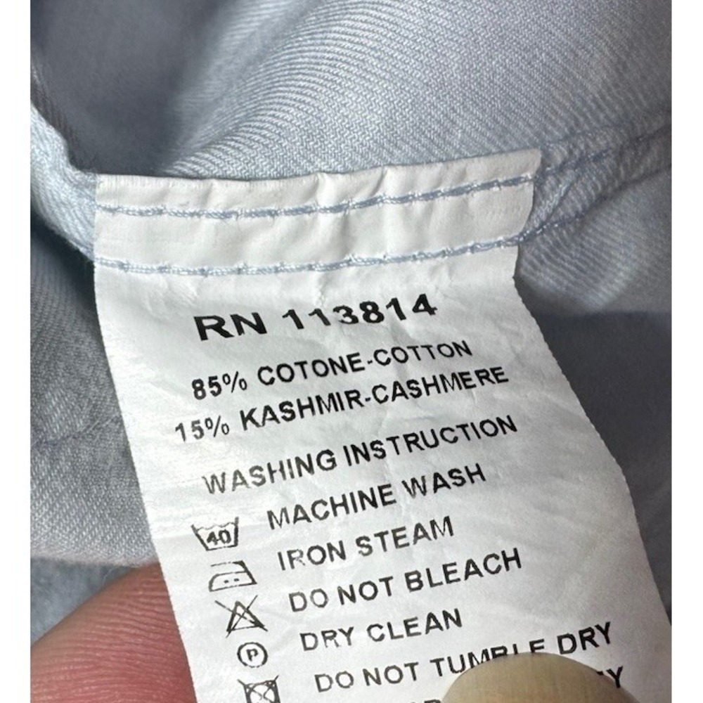Billy Reid Shirt Mens Large Light Blue Button Down Long Sleeve Cashmere Cotton - Picture 6 of 6